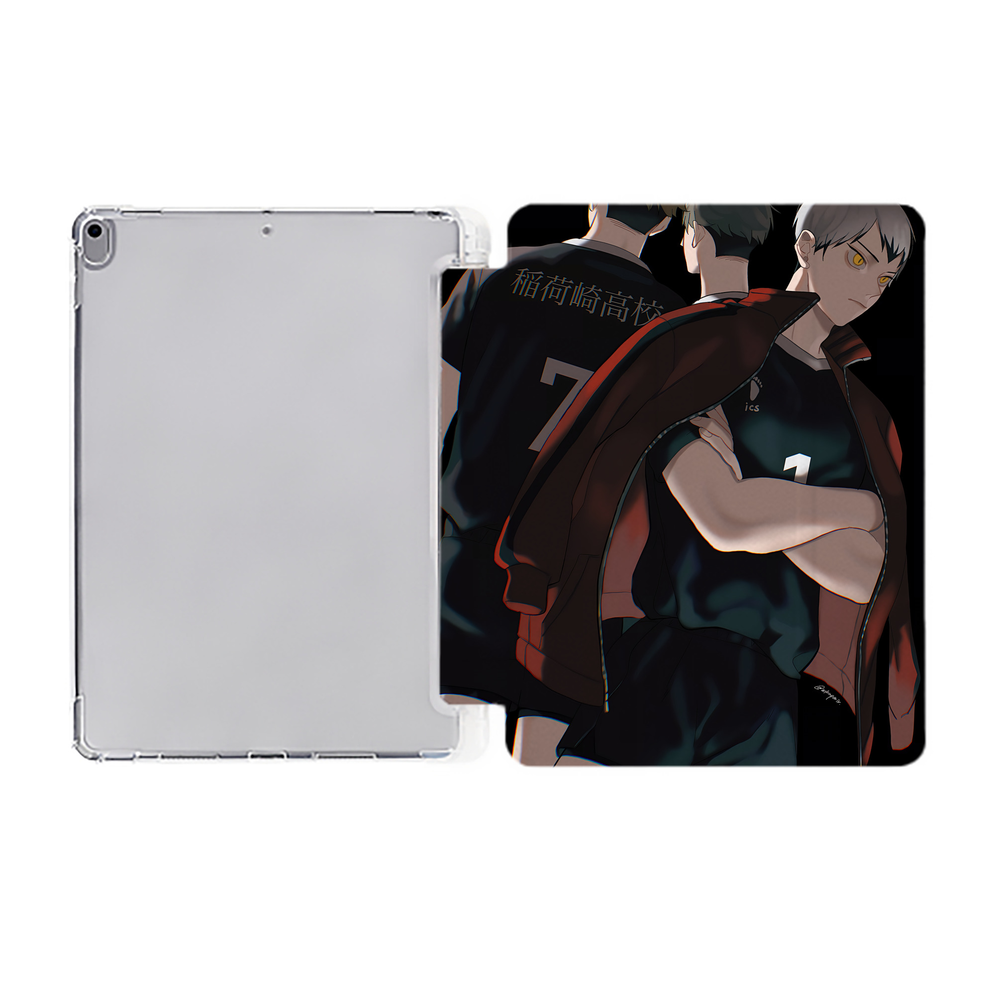 （画像用） ハイキュー!! Haikyu!! IPad ケース ペン収納付き 三つ折りスタンド PUレザー×シリコン 対応機種9.5/10.5/10.9インチ